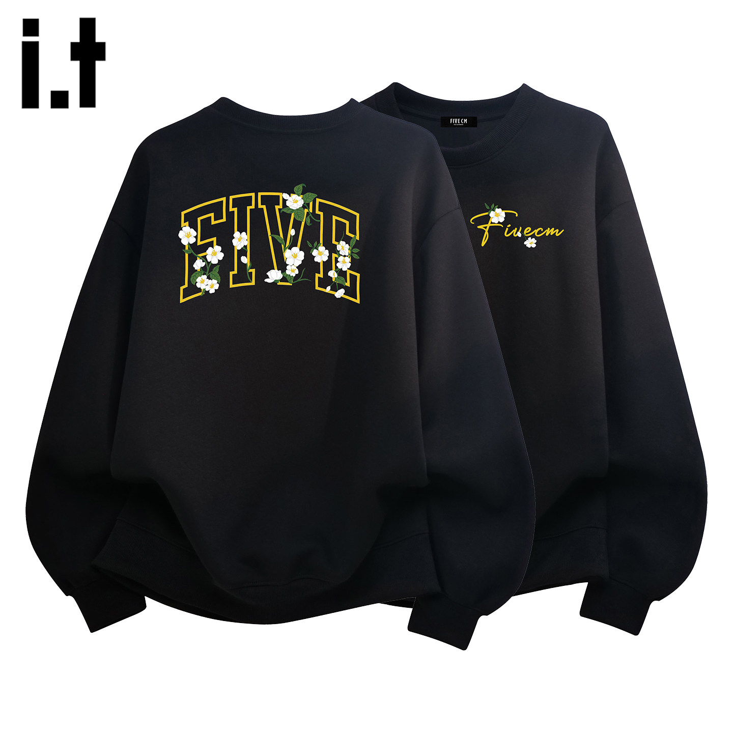 it :5cm/FIVECM2026春季新款纯色宽松男士外套圆领卫衣男女款上衣