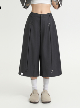 it :5cm/FIVECM西装阔腿裤男女2025新款宽松短款休闲裤七分裤潮