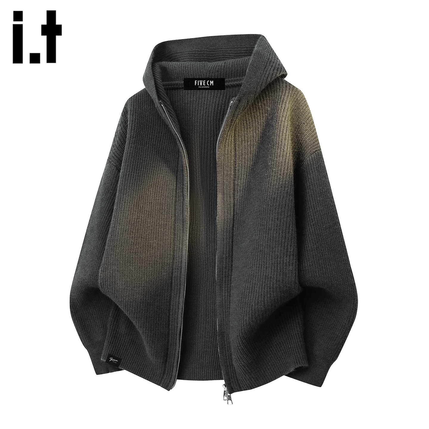 IT'S5cm美式针织开衫连帽毛衣