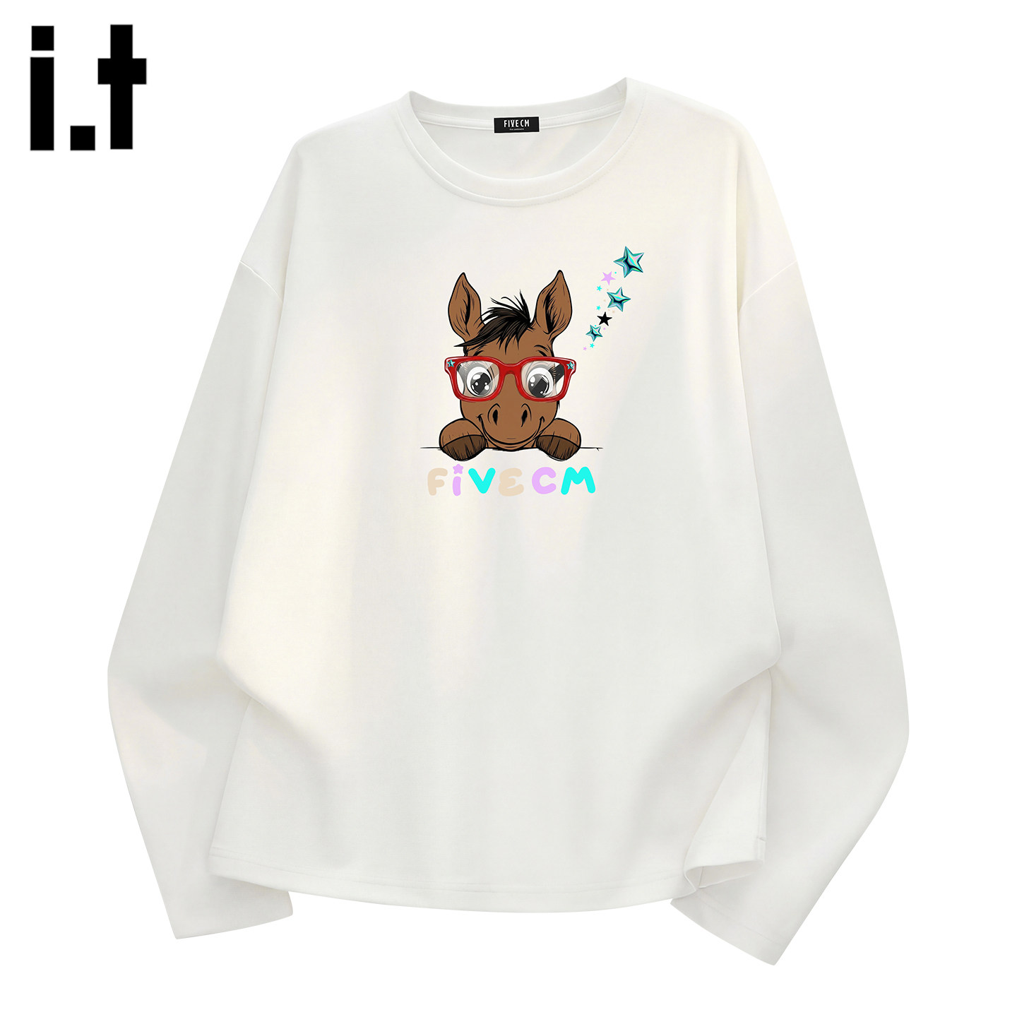 it :5cm/FIVECM圆领长袖t恤男士夏季2026新款宽松内搭短袖打底衫