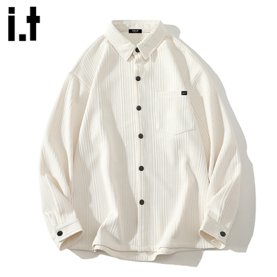 IT'S5cm白色肌理感长袖衬衫