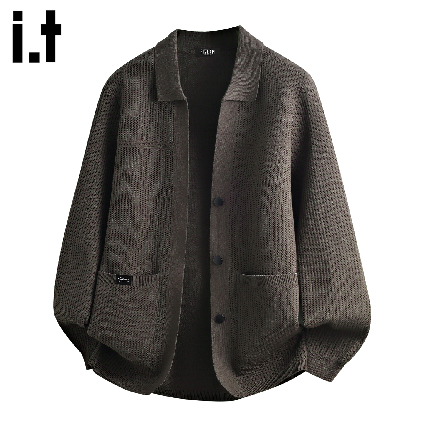 IT'S5cm美式单排扣针织开衫