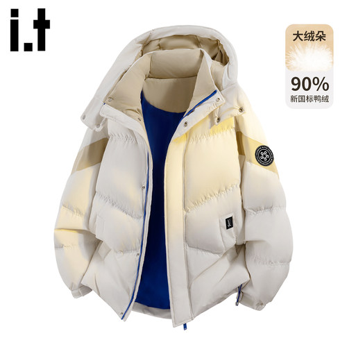 it5cm设计感短款连帽羽绒服外套