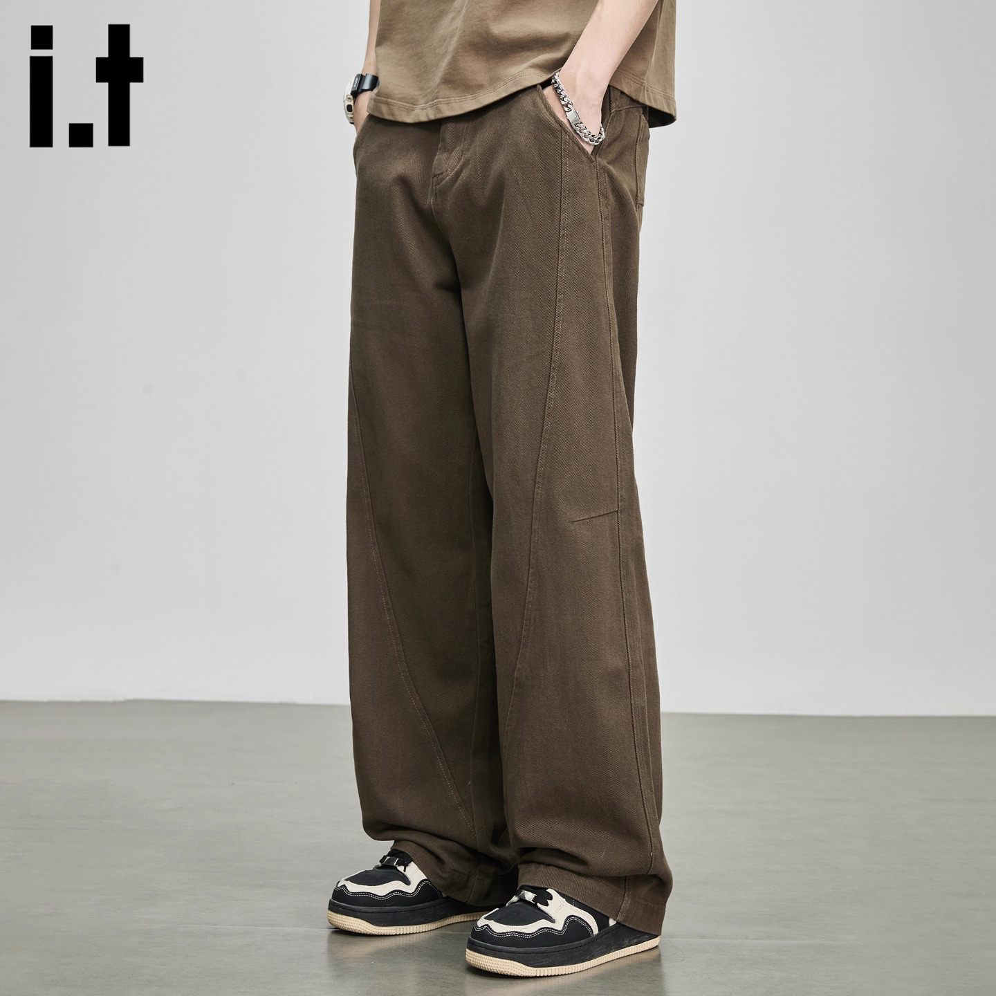 美式潮流拼接设计感休闲裤