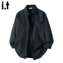 5cm 2025春秋季 FIVECM潮流条纹翻领长袖 男款 宽松外套衬衣 衬衫