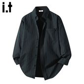 2026春秋季 宽松外套衬衣 衬衫 男款 5cm FIVECM潮流条纹翻领长袖