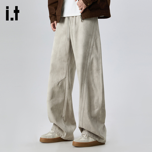 it :5cm/FIVECM潮牌解构弯刀工装裤男款2025秋冬季宽松阔腿休闲裤