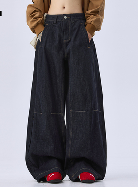 it :5cm/FIVECM原色弯刀牛仔裤女2025新款秋季美式直筒宽松阔腿裤