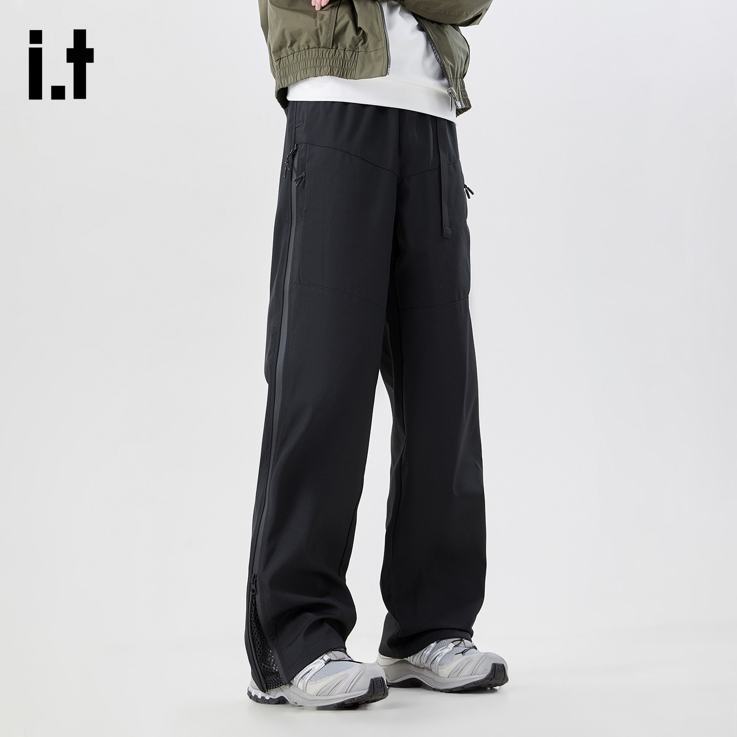 it :5cm/FIVECM黑色加绒冲锋裤男款2026新款宽松伞兵裤工装裤