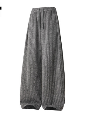 it :5cm/FIVECM加厚条纹休闲裤男女2025秋冬新款宽松阔腿直筒长裤