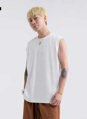 it :5cm/FIVECM白色圆领无袖t恤式背心男款2025夏高级感宽松上衣