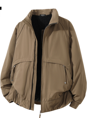 it :5cm/FIVECM复古工装外套男款2025秋冬季简约加厚棉服夹克宽松