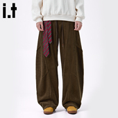 宽松休闲阔腿潮流长裤 男士 2025秋季 5cm FIVECM灯芯绒弯刀裤