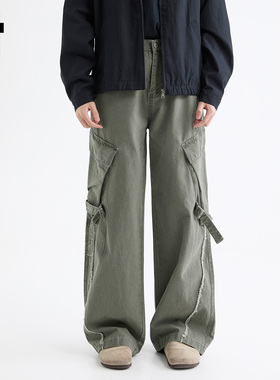 it :5cm/FIVECM美式军绿色工装阔腿牛仔裤男士2025秋季男女款长裤