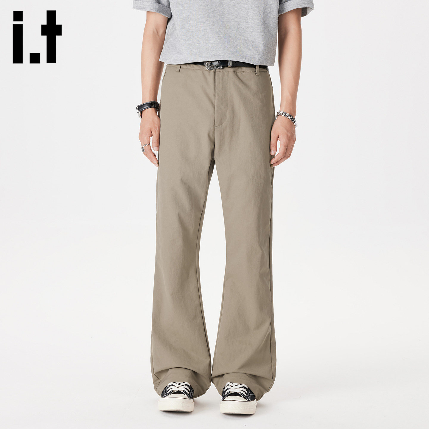 it :5cm/FIVECM休闲裤男新款时尚宽松长裤子直筒潮流百搭运动西装