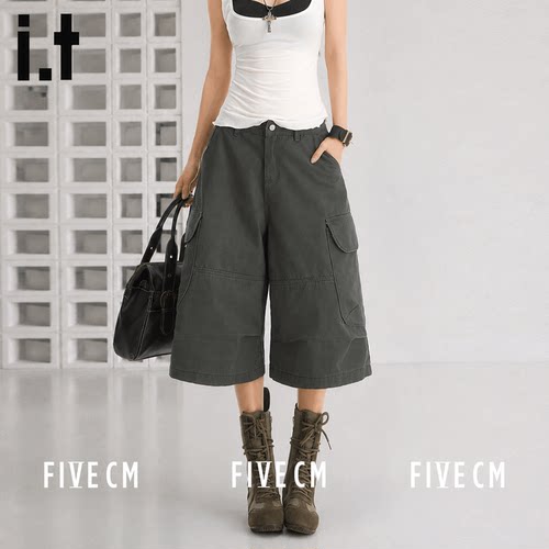 itFIVECM夏季工装牛仔七分裤