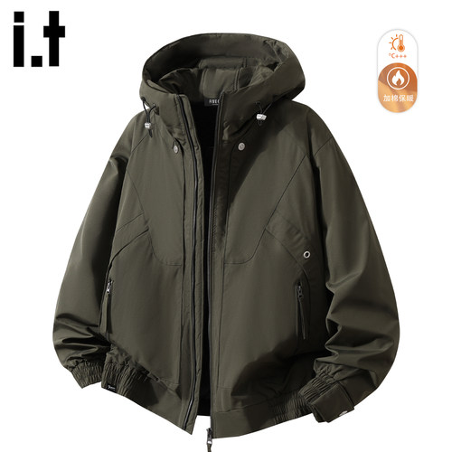 潮流复古连帽棉衣外套加绒保暖