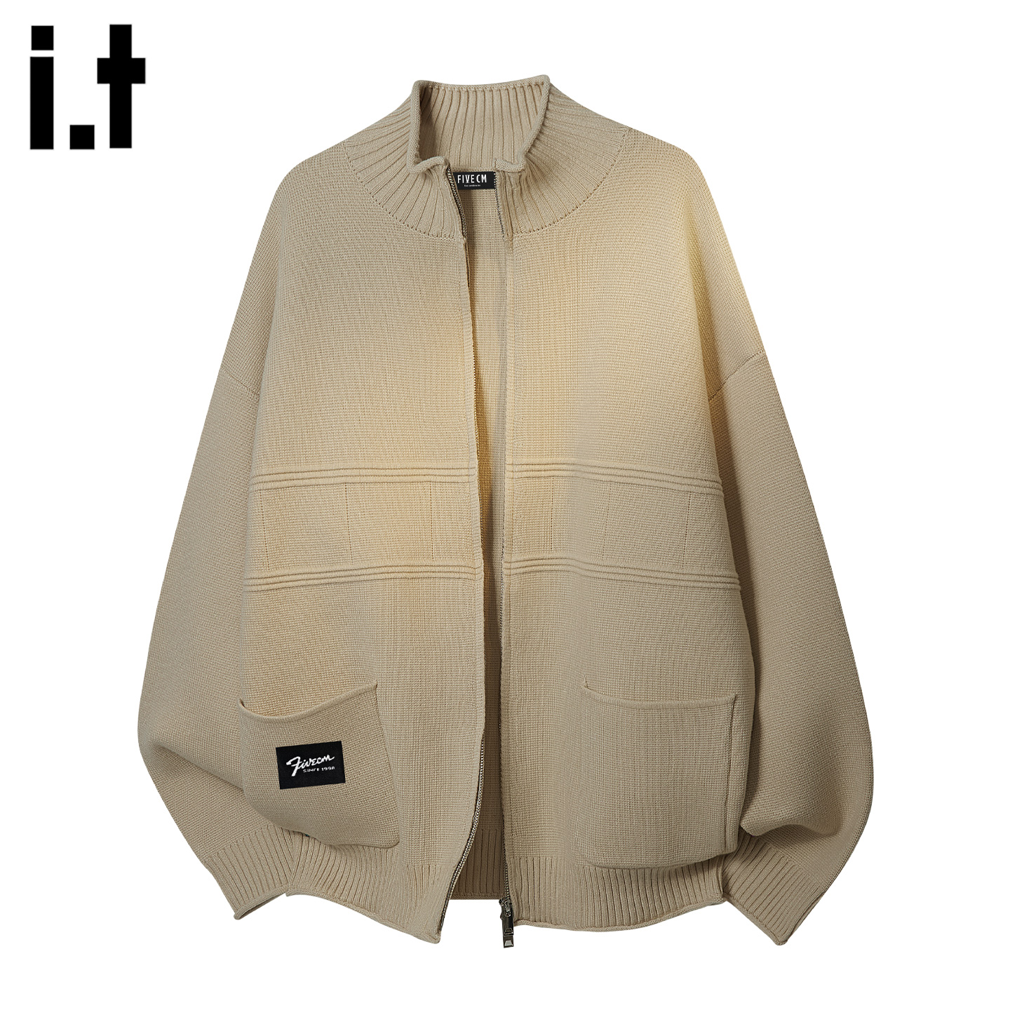 IT高级感拉链开衫针织毛衣外套