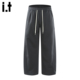 纯色宽松休闲运动阔腿裤 子 垂感针织卫裤 男春季 5cm FIVECM美式