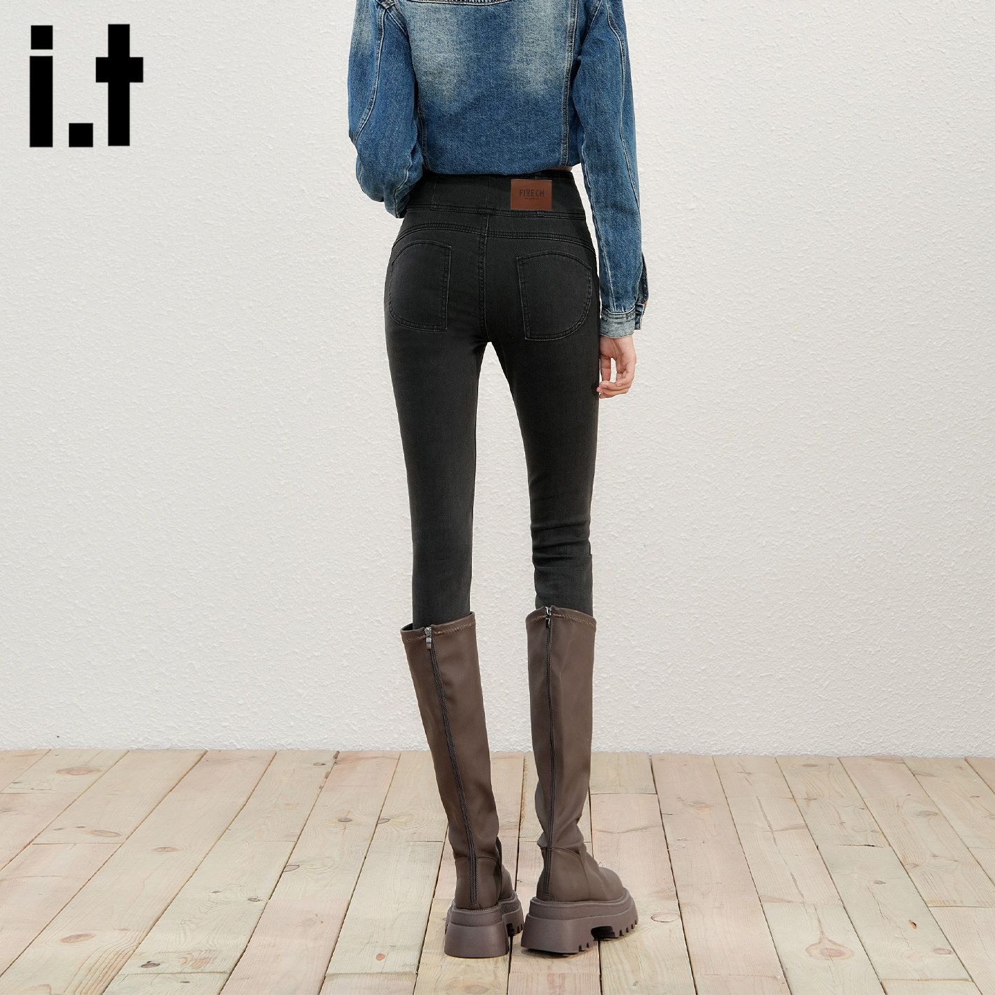 it :5cm/FIVECM日系高腰修身牛仔裤女2026潮牌高级新款小脚铅笔裤