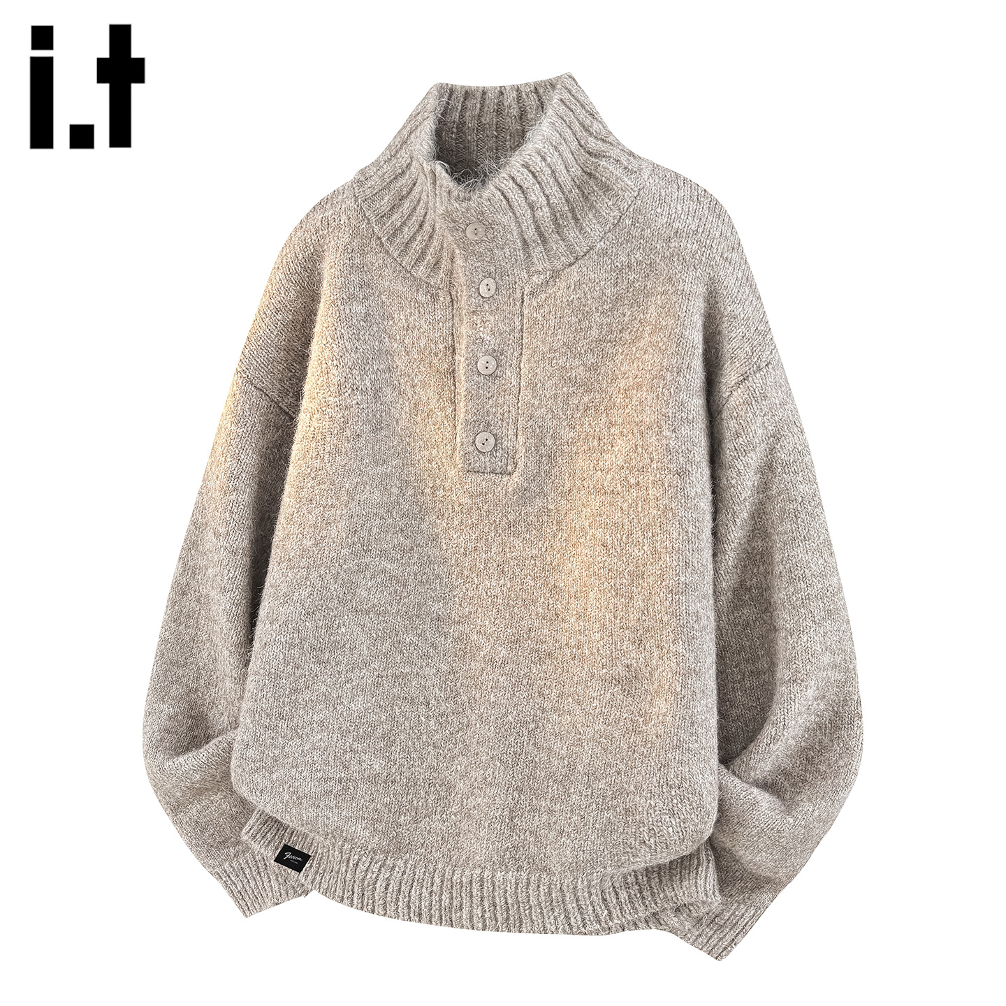 it :5cm/FIVECM美式半高领立领针织毛衣男士2025新款冬季宽松上衣