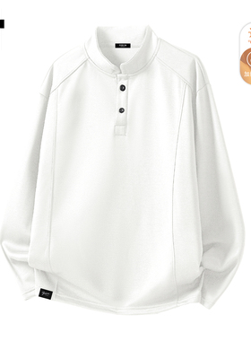 it :5cm/FIVECM白色立领加绒加厚卫衣男士2025新款秋冬季长袖上衣