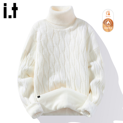 IT'S5cm加绒高领毛衣男款