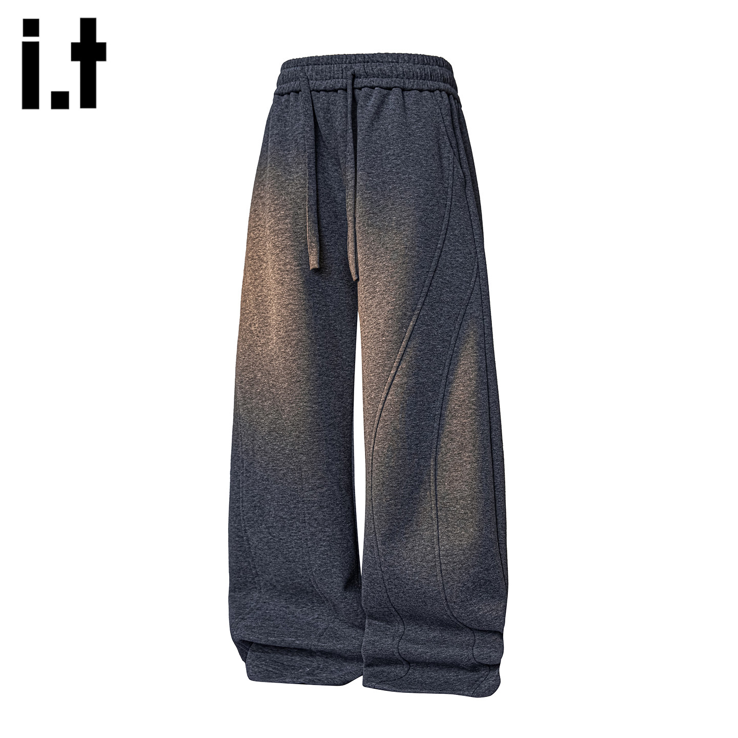 it :5cm/FIVECM美式慵懒风拼接卫裤男抽绳设计感休闲裤宽松阔腿裤