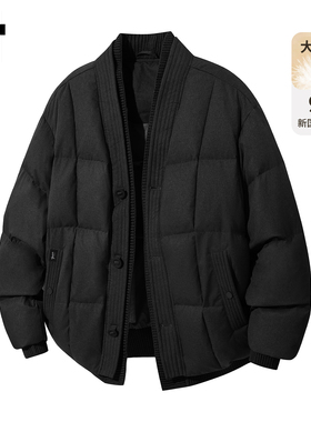 it :5cm/FIVECM黑色新中式加厚羽绒服男士冬季90白鸭绒保暖外套潮