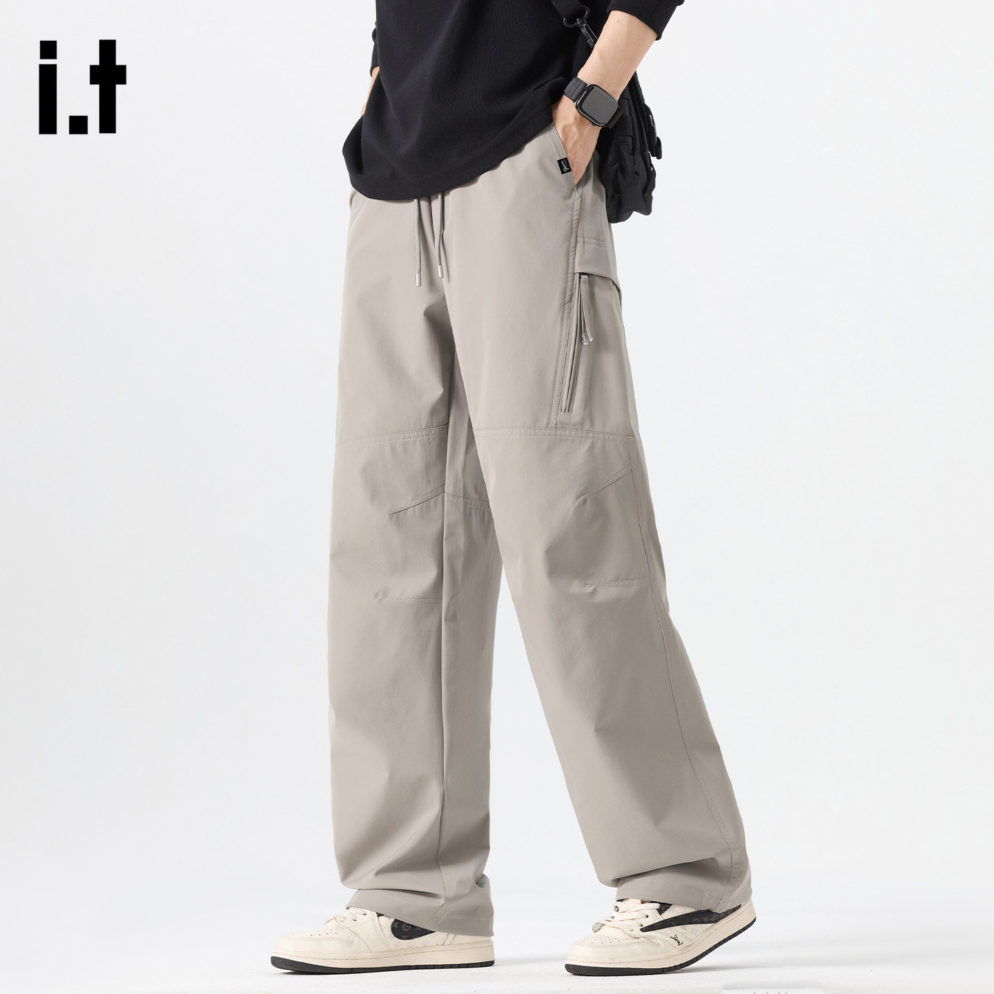 it :5cm/FIVECM休闲裤男款宽松直筒弯刀裤春季新款工装男士冲锋裤