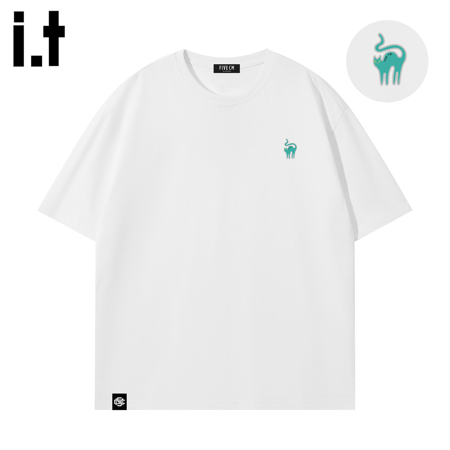 it :5cm/FIVECM冰丝T恤男款夏季2026新款潮高级感白色半袖体恤男