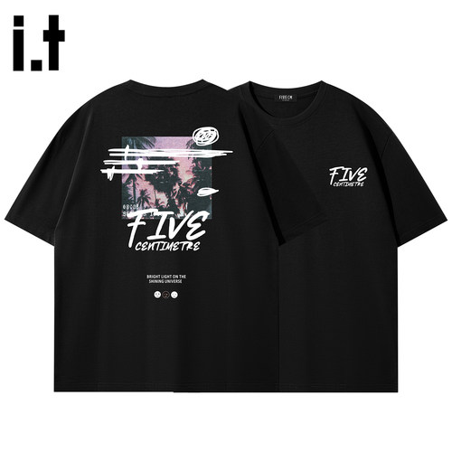 itFIVECM重磅纯棉男短袖T恤日常