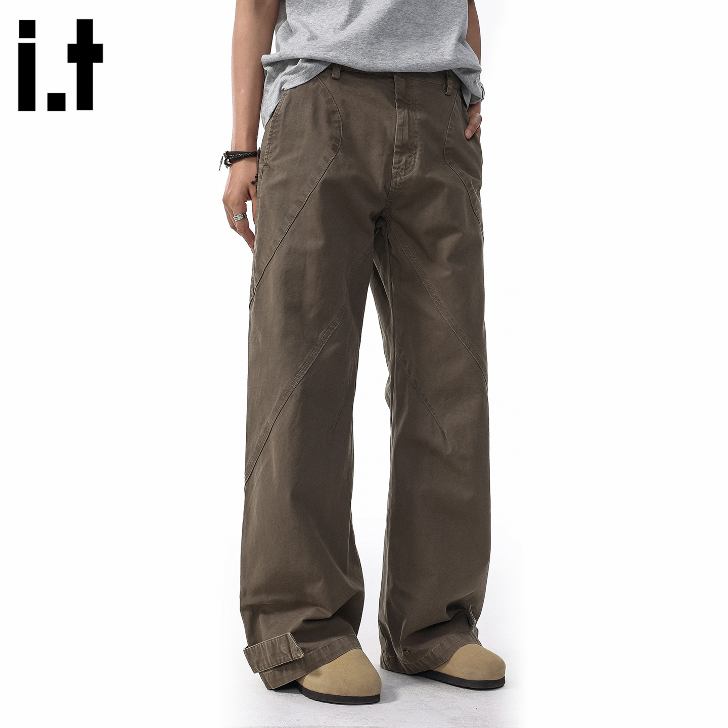 美式复古直筒阔腿裤男女夏季长裤