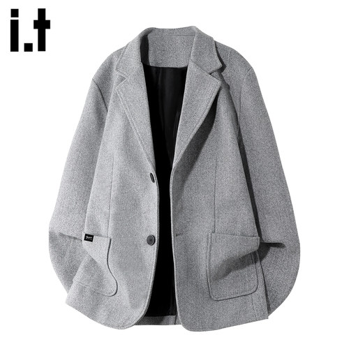 IT高级感西装领毛呢大衣