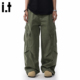 男女宽松复古褶皱休闲裤 复古解构设计感工装 裤 5cm FIVECM美式