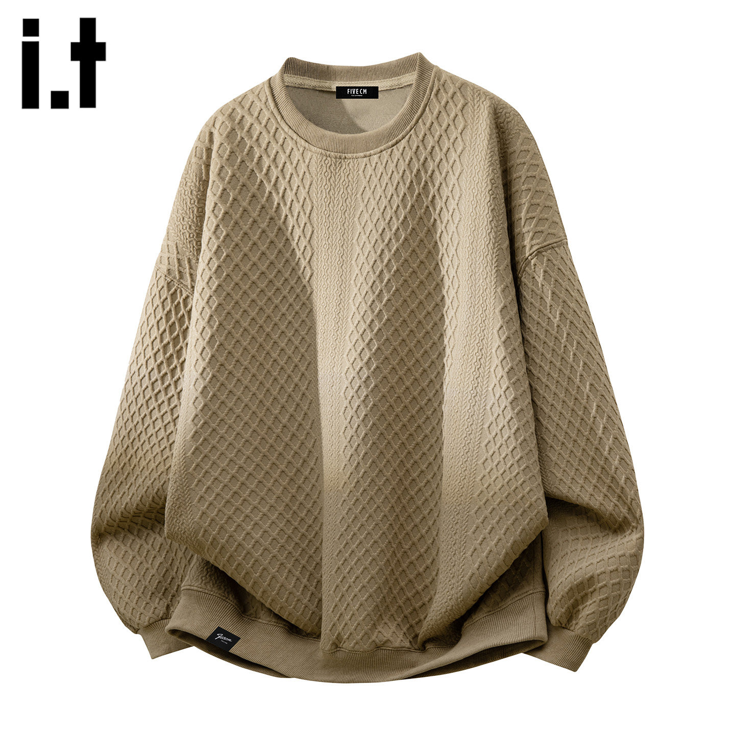 it :5cm/FIVECM美式复古网格圆领卫衣男2026春秋季休闲内搭打底衫,男装,卫衣,淘宝优惠券,粉丝福利购,淘宝优惠卷