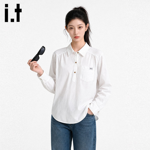 it法式休闲气质感Polo领衬衫女