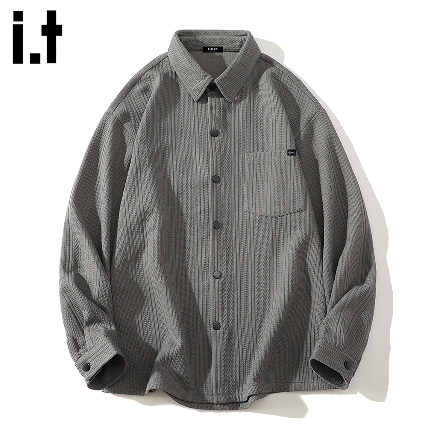 it :5cm/FIVECM日系复古针织衫男秋季潮牌设计感宽松休闲长袖衬衫,男装,衬衫,淘宝优惠券,粉丝福利购,淘宝优惠卷