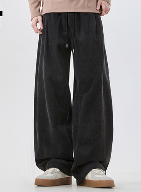it :5cm/FIVECM灯芯绒工装休闲裤男女冬季新款加厚保暖阔腿长裤子