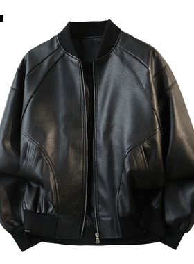 it :5cm/FIVECM棒球服pu皮皮衣夹克外套男士2025冬季防风机能外衣