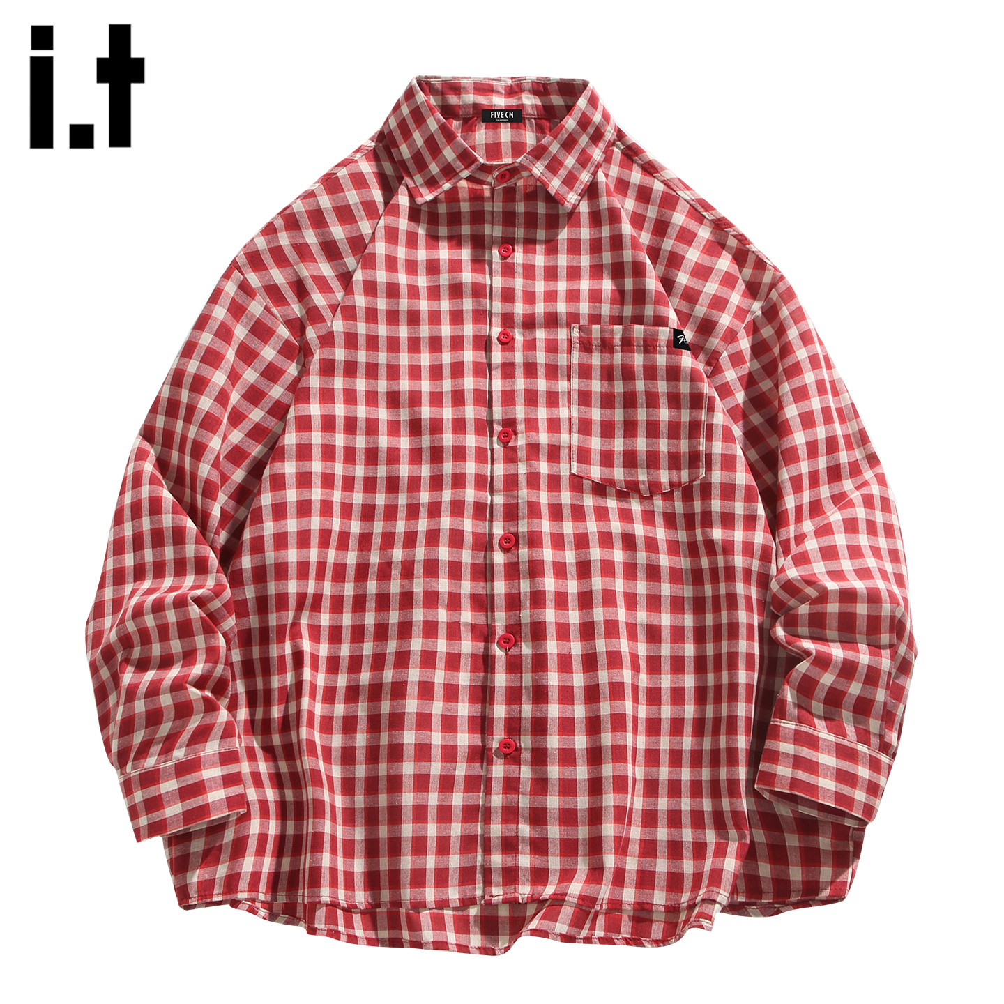 IT'S5cm红色格子衬衫