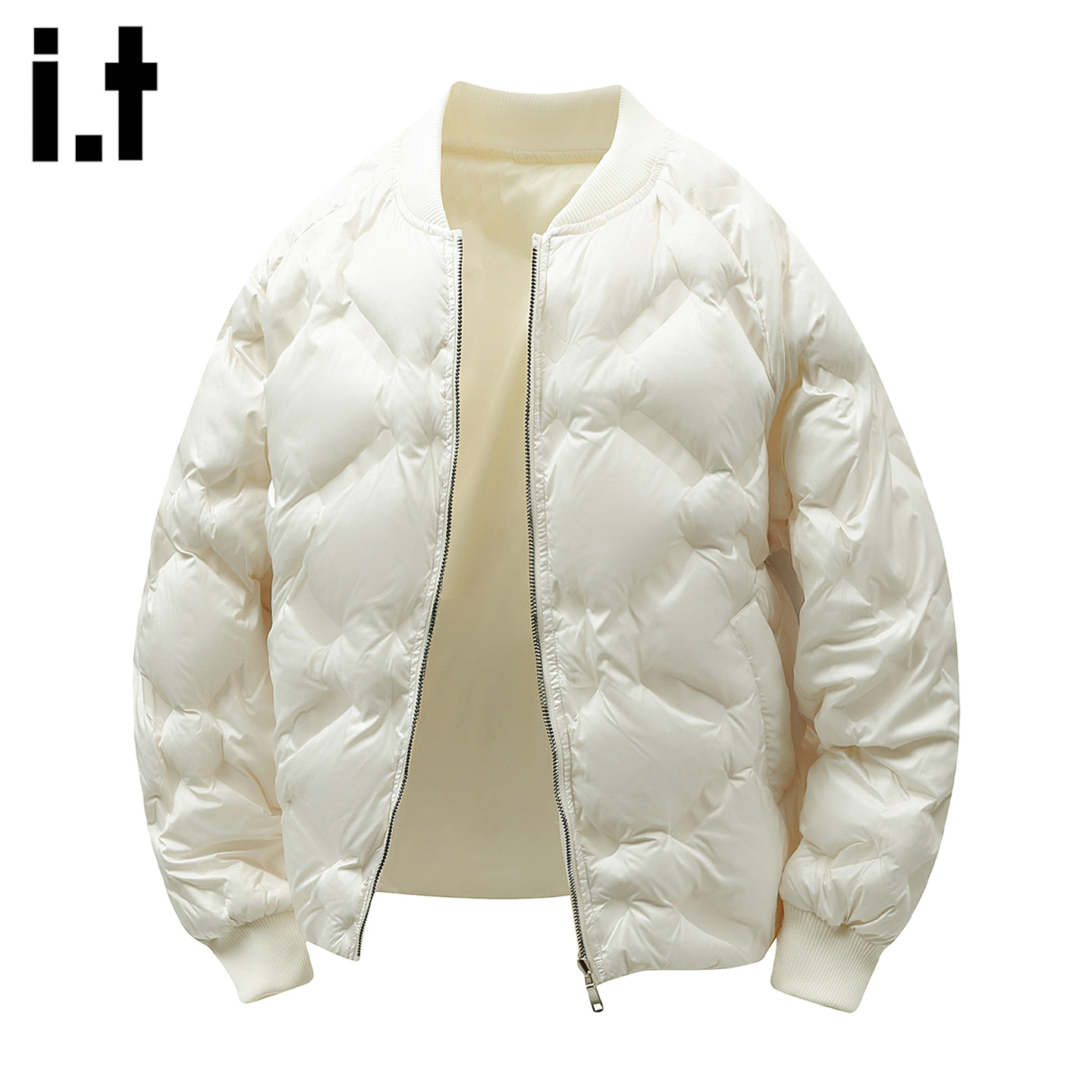 it者白色棒球服棉服男款