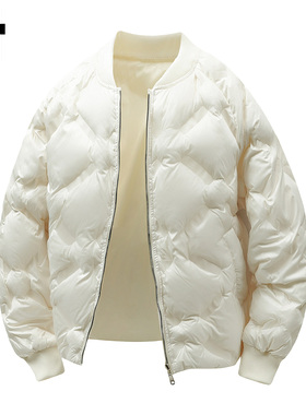 it :5cm/FIVECM白色棒球服棉服男款2025新款冬季宽松加厚棉衣外套