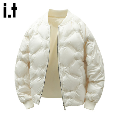 it者白色棒球服棉服男款