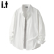 纯色翻领休闲宽松百搭长袖 衬衣 高级感衬衫 男士 5cm FIVECM春季