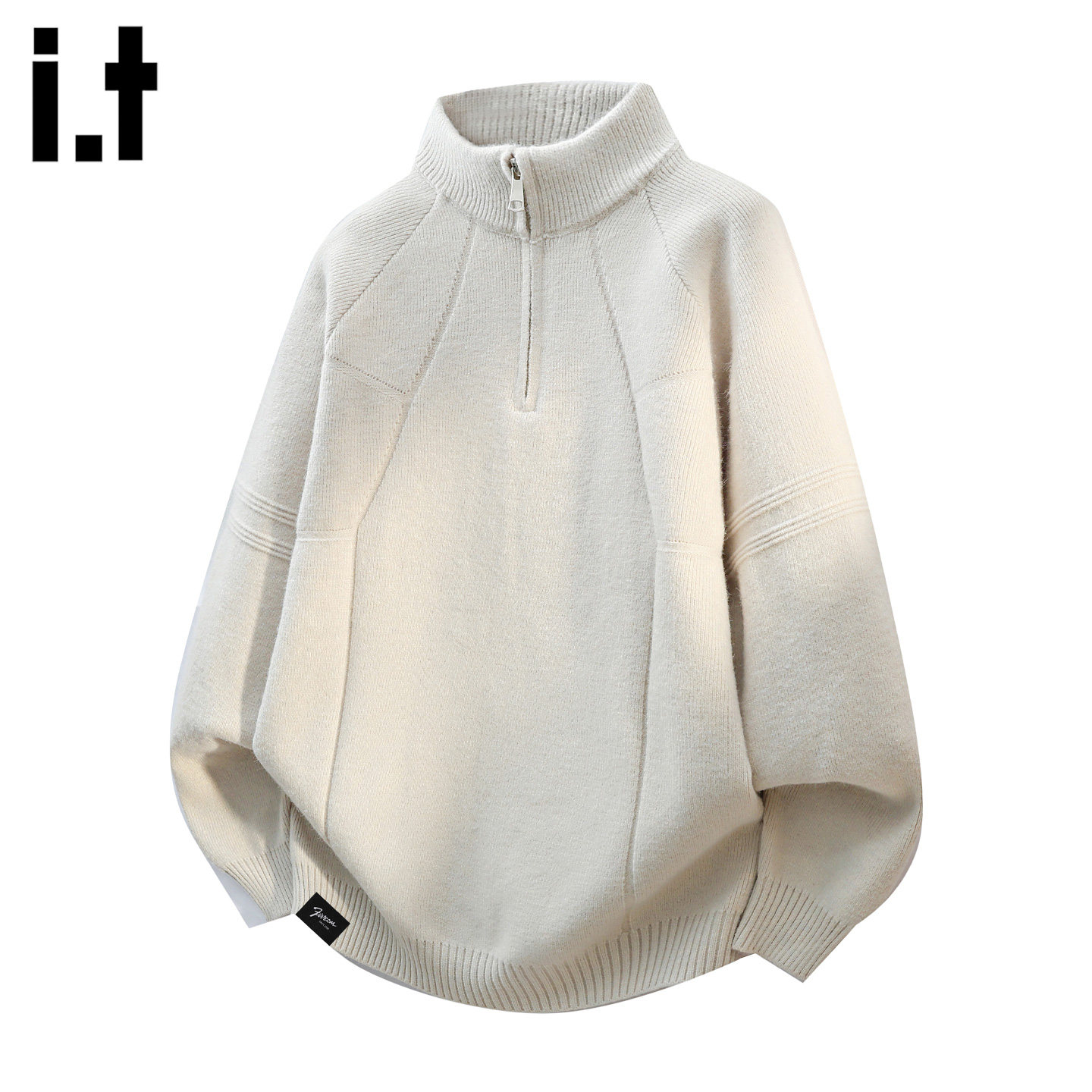 it :5cm/FIVECM美式半高领拉链毛衣男款2025秋冬宽松舒适针织上衣