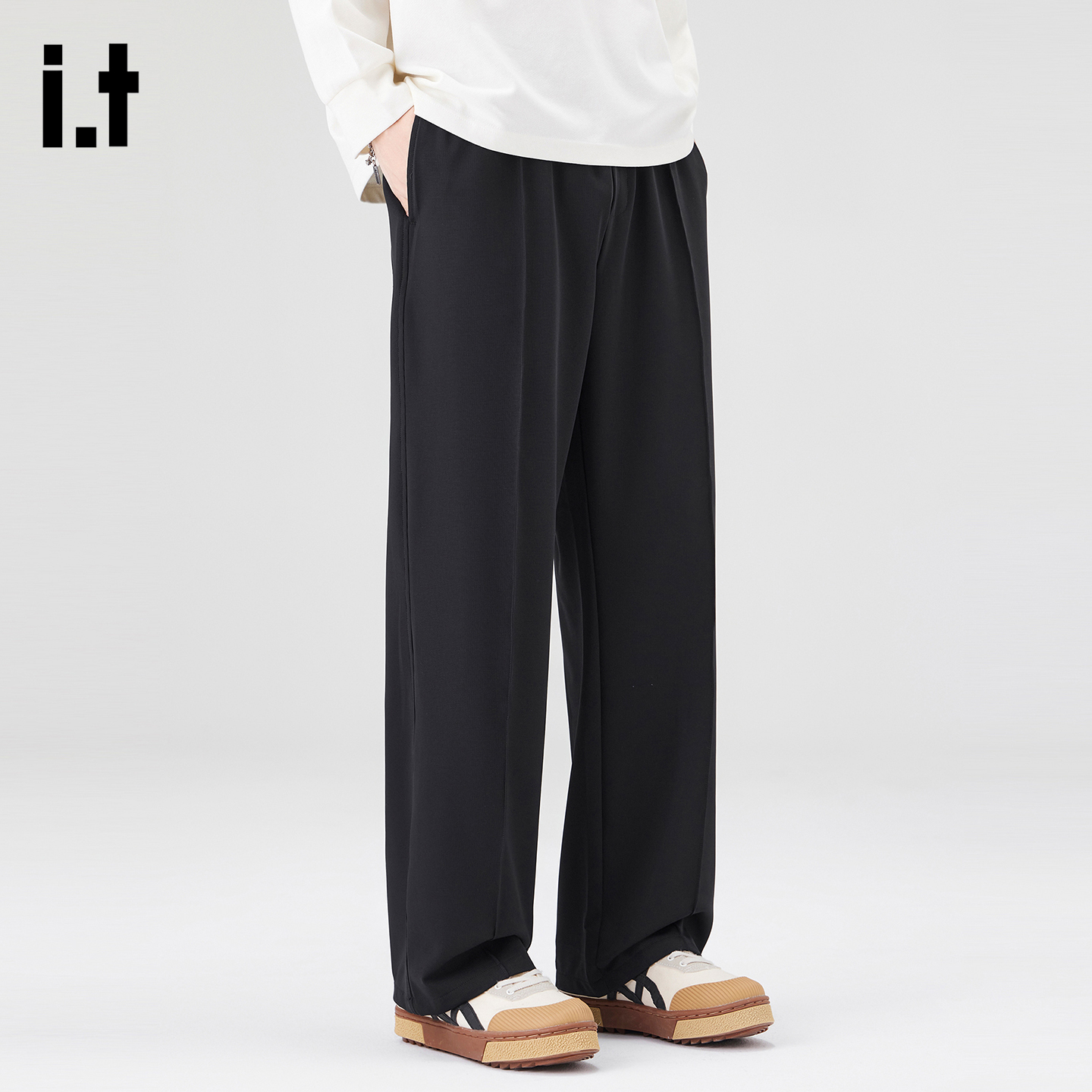 黑色垂坠感西裤休闲西装裤男款