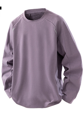 it :5cm/FIVECM紫色解构圆领正肩t恤男士2025春秋季休闲运动上衣