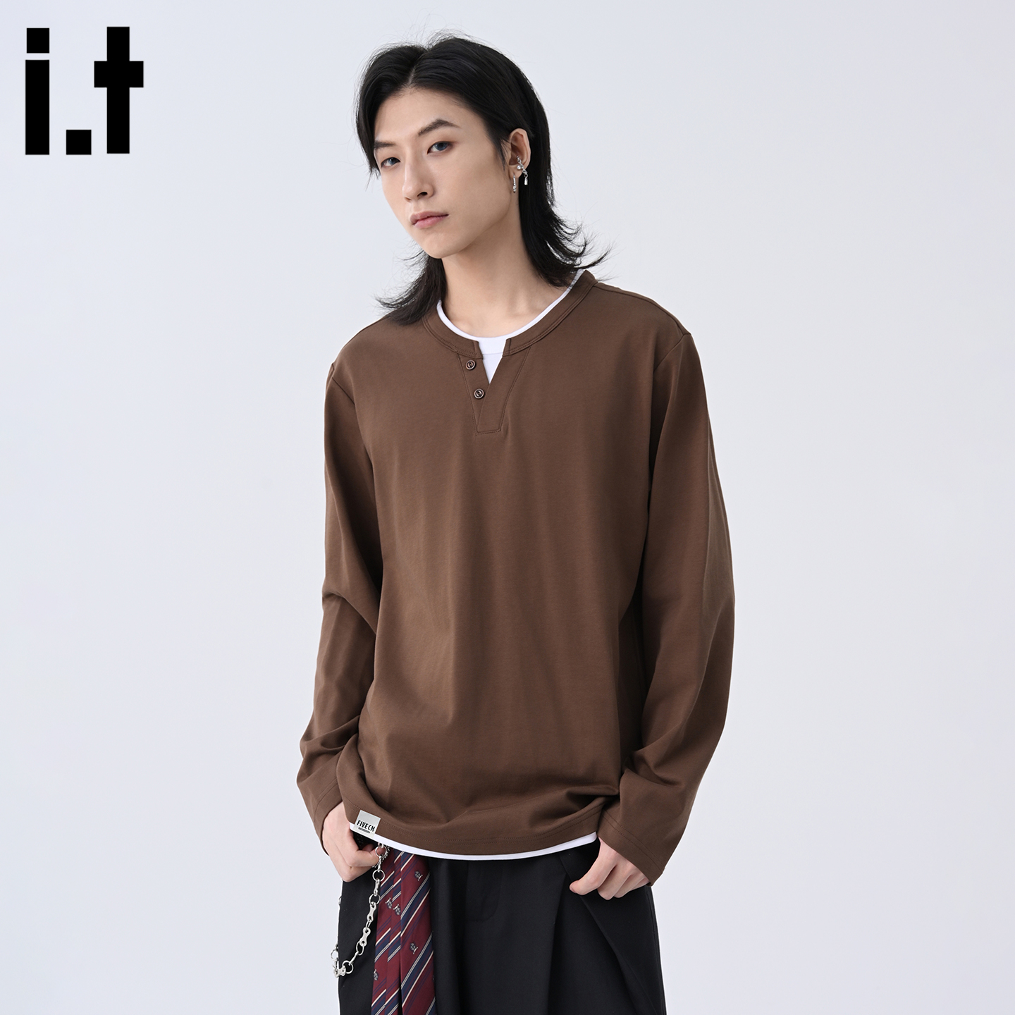 IT5cm高级感长袖圆领T恤