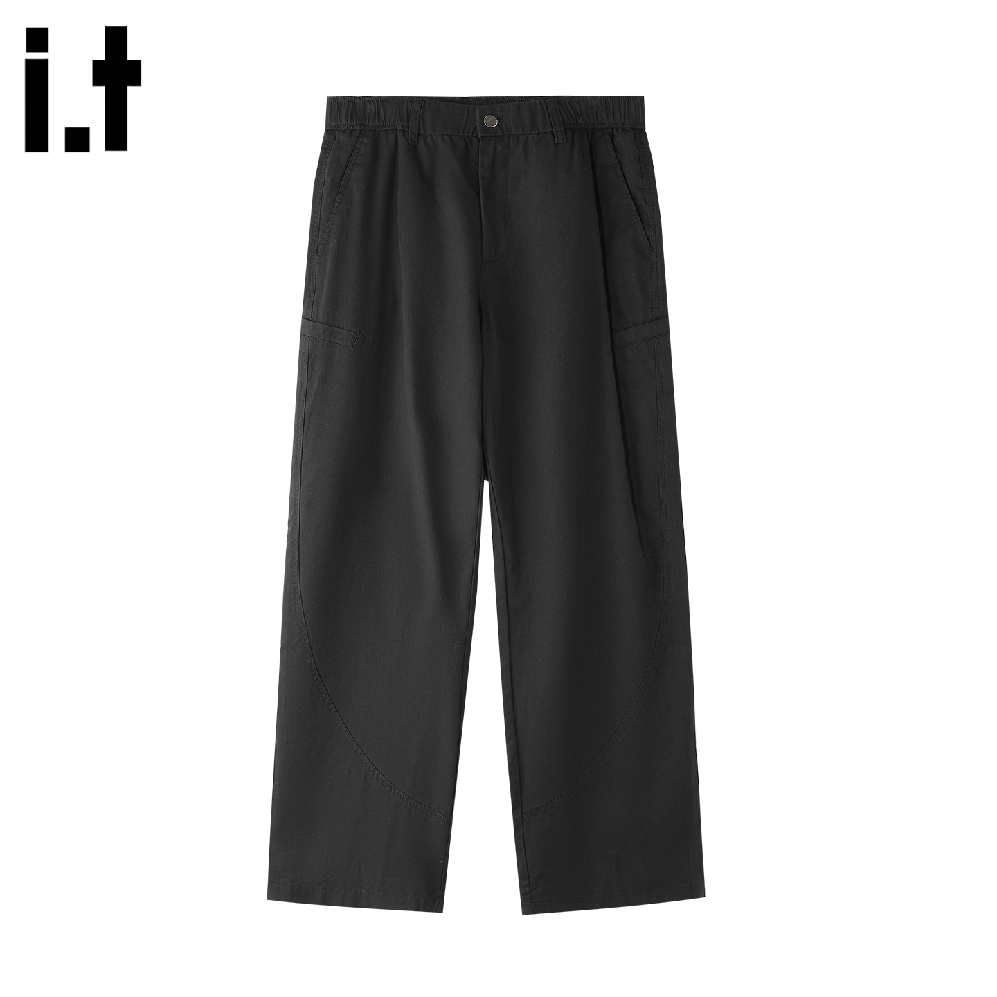 IT'S5cm黑色冰丝薄款休闲裤